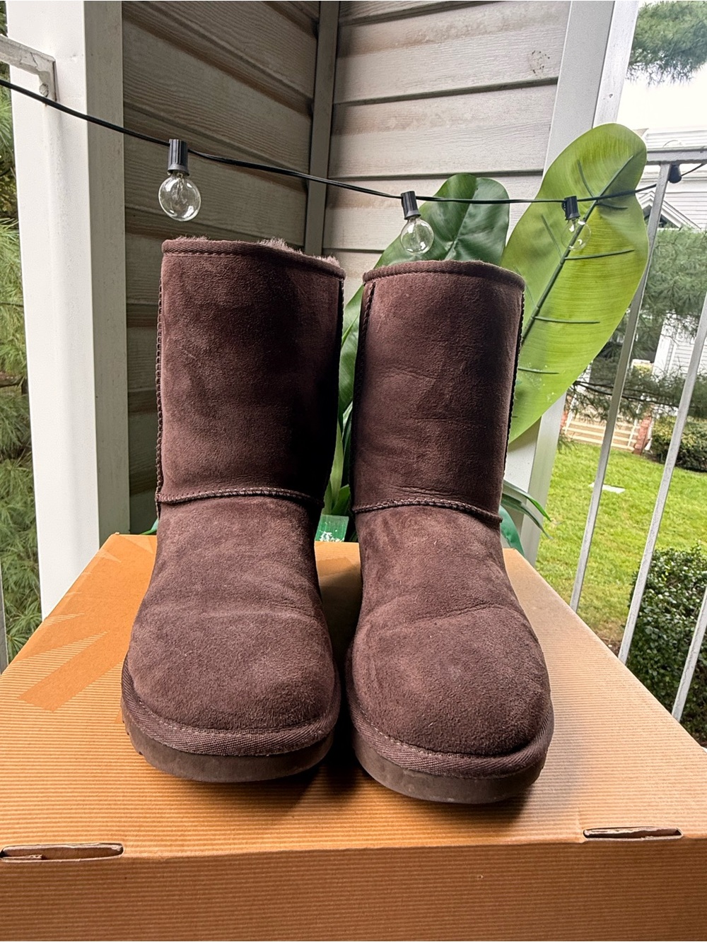 UGG Classic Short Boots — Size 9 (Chocolate)